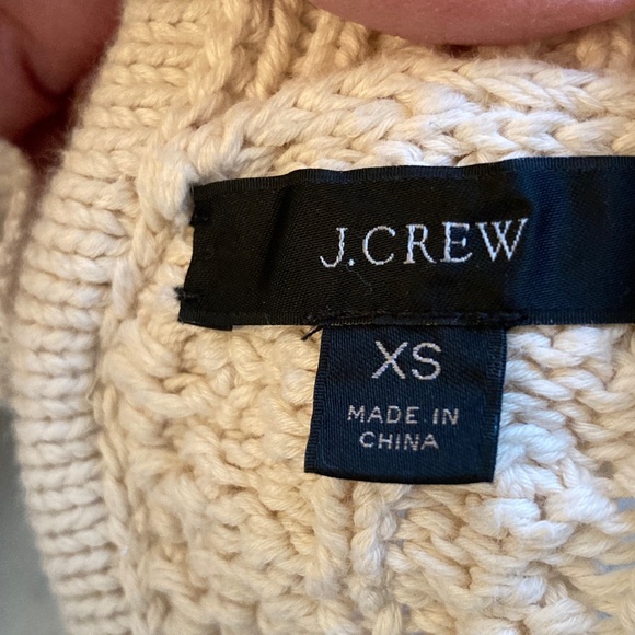 J. Crew Cream Cable-Knit Crewneck Sweater - Picture 3 of 10